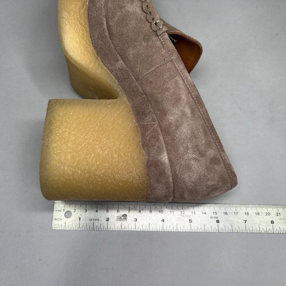 Marc Fisher Lina Platform Heels Women's Size 8.5 Beige Suede Leather Loafers - Picture 12 of 14